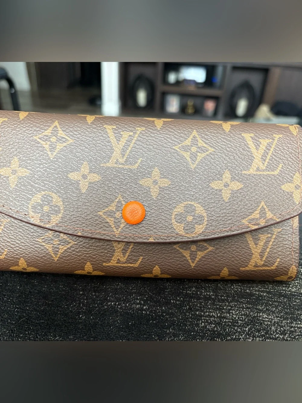 Inspired Monogram Canvas Emilie Wallet dark brown and Tan and o